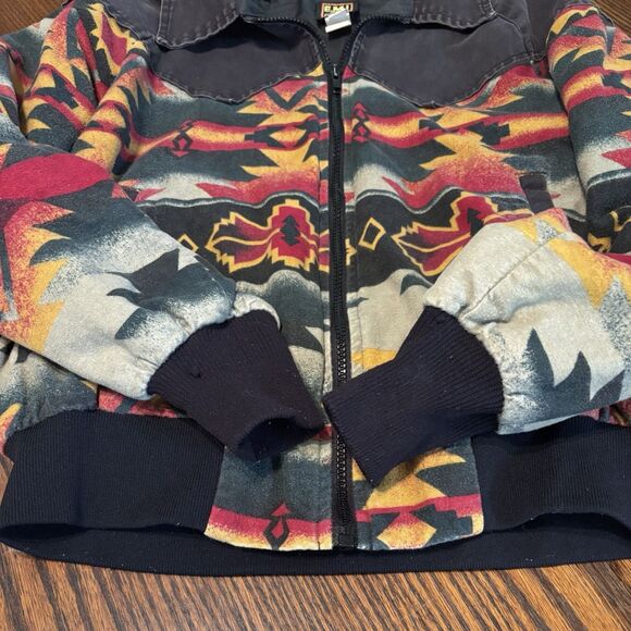 Vintage Western Aztec Bomber Jacket Santa Fe Men's M  E.M.I. Made in USA - Picture 3 of 15